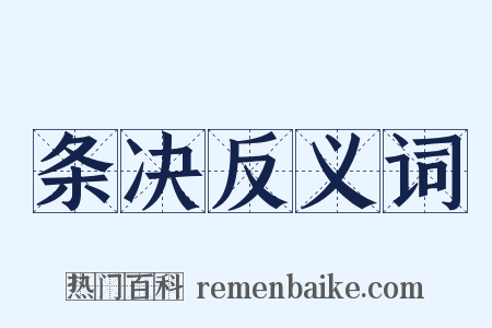 条决反义词是什么意思的图片